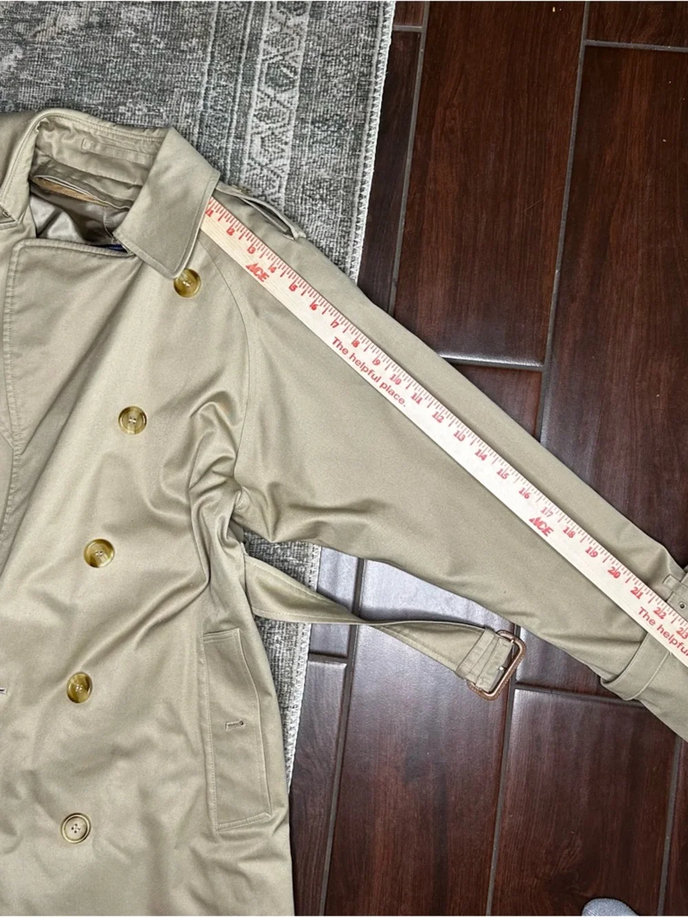 Vintage Burberrys Trench Coat Size 4 XLong Wool Liner Beige Classic Nova Check - Picture 12 of 16